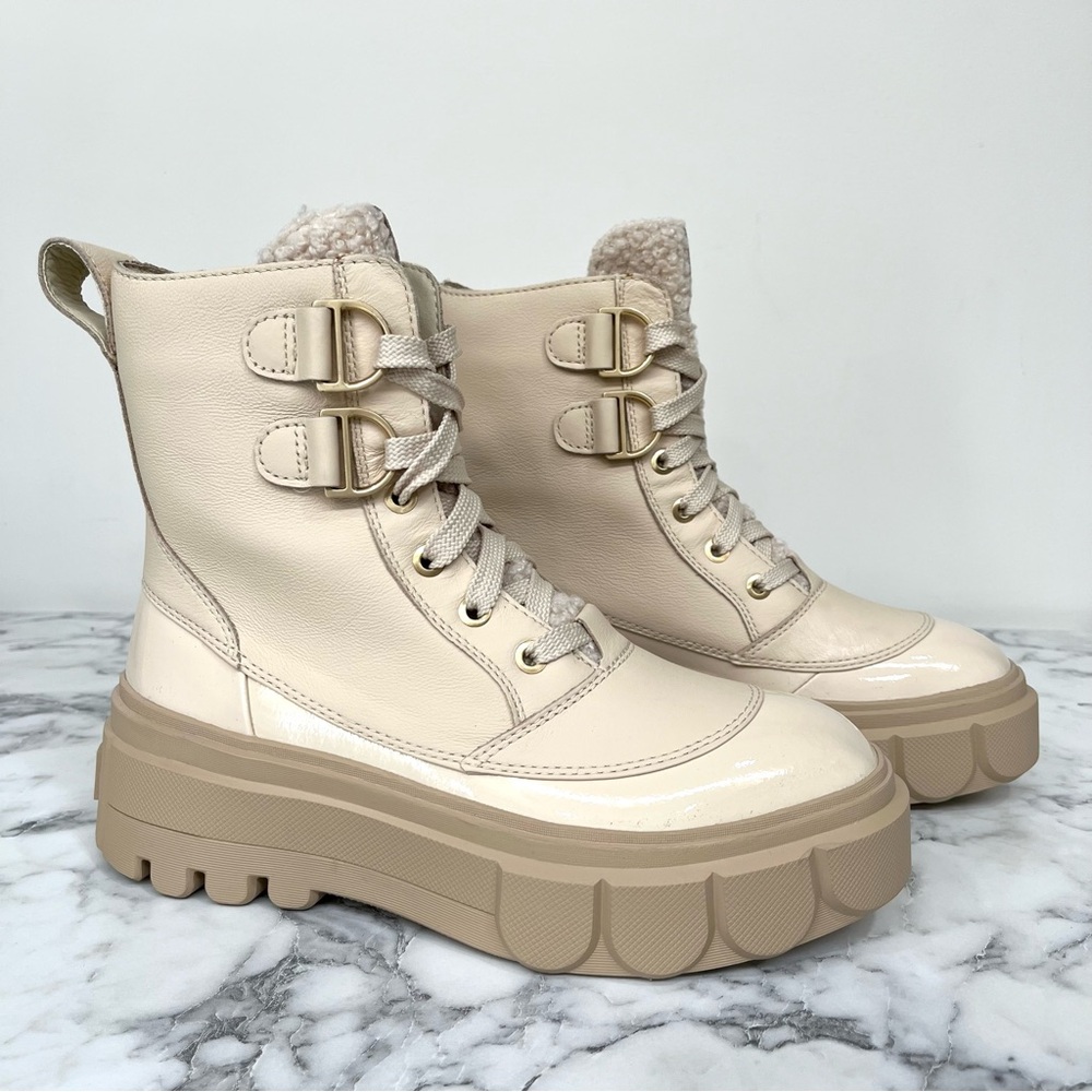 SOREL WOMEN'S CARIBOU X BOOT LACE COZY BLEACHED CERAMIC OATMEAL CREAM